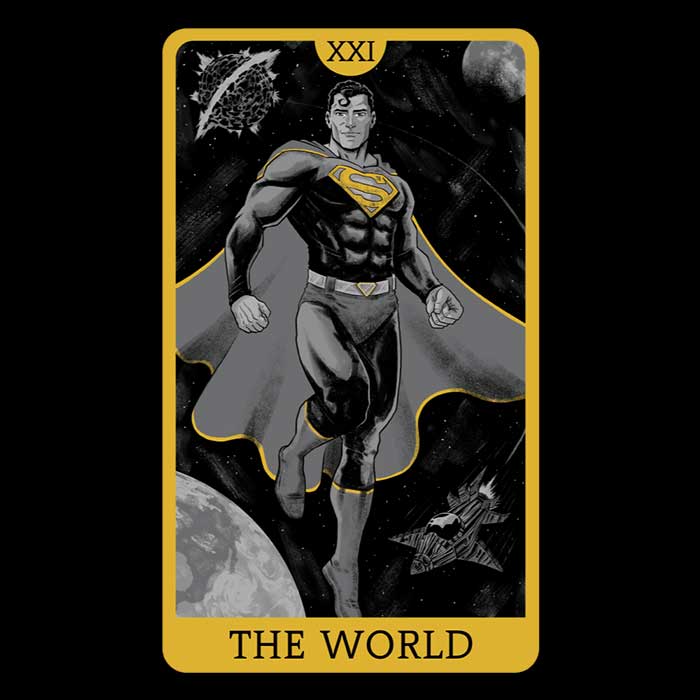 Justice Tarot: The World Coasters - Adult & Kids T-Shirts, Sweatshirts & Hoodies apparel design preview 1