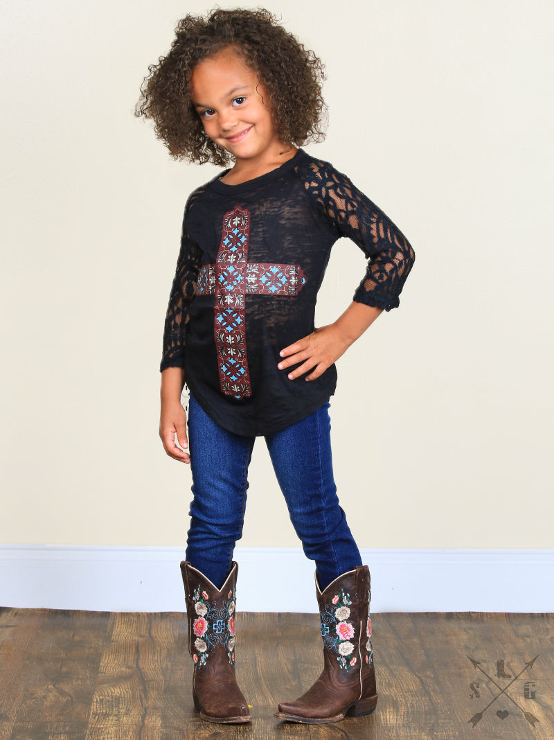 SALE Youth Bjaxx Southern Grace Cross Lace Sleeves - Adult & Kids T-Shirts, Sweatshirts & Hoodies apparel design preview 2