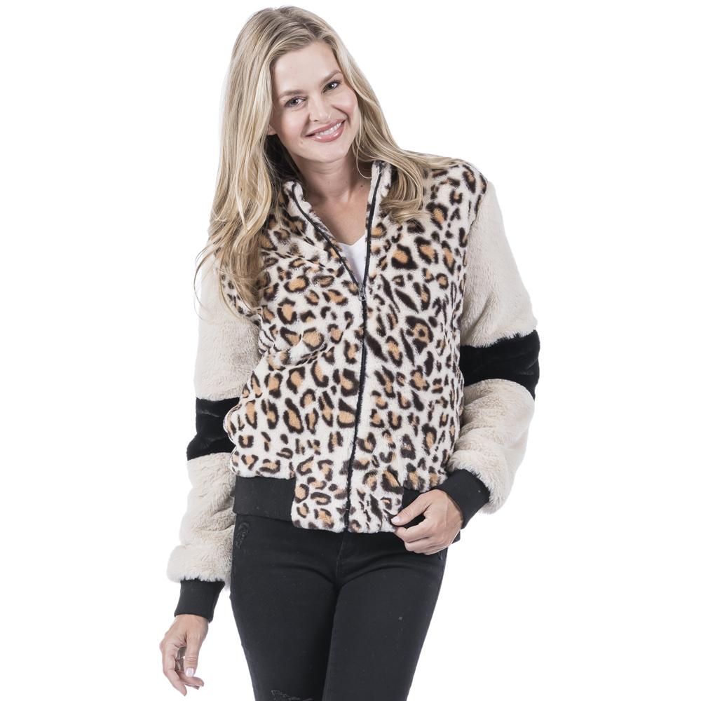 Katydid Preppy Leopard Sherpa Fur Full Zip Jacket - Adult & Kids T-Shirts, Sweatshirts & Hoodies apparel design preview 2