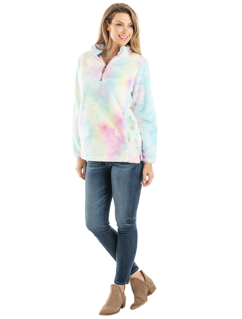 Katydid Preppy Pink Blue Tie Dye 1 Sherpa Jacket - Adult & Kids T-Shirts, Sweatshirts & Hoodies apparel design preview 2