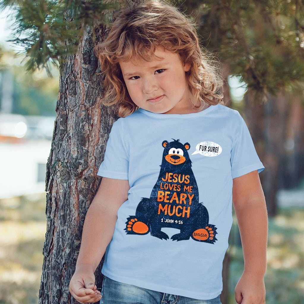 Kerusso Jesus Loves Me Beary Much Christian Baby - Adult & Kids T-Shirts, Sweatshirts & Hoodies apparel design preview 1