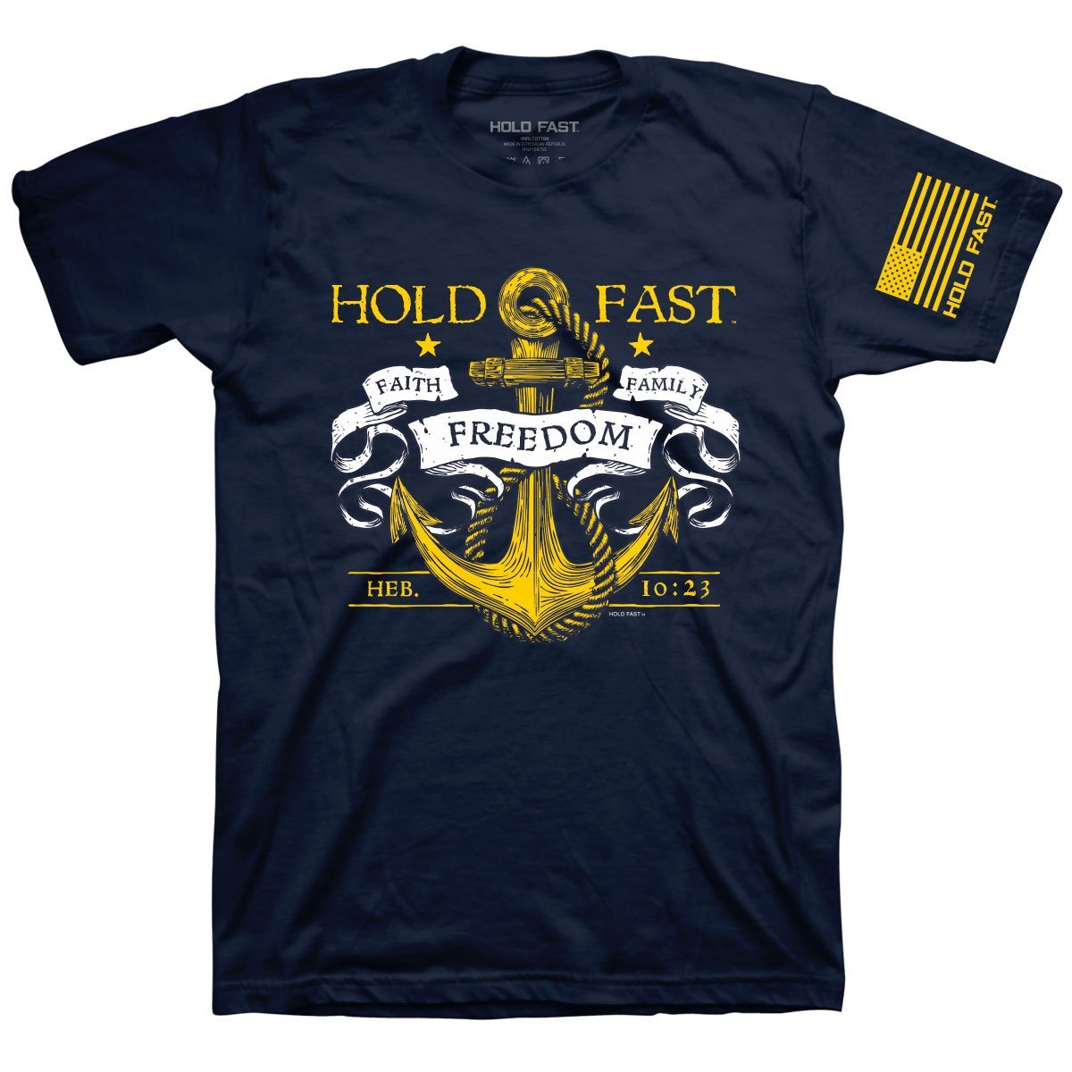 Hold Fast Anchor Faith Family Freedom Christian - Adult & Kids T-Shirts, Sweatshirts & Hoodies apparel design preview 1