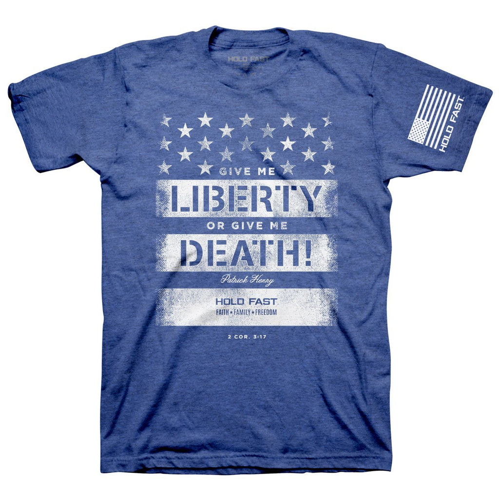 Hold Fast Give Me Liberty or Death USA American Flag - Adult & Kids T-Shirts, Sweatshirts & Hoodies apparel design preview 1