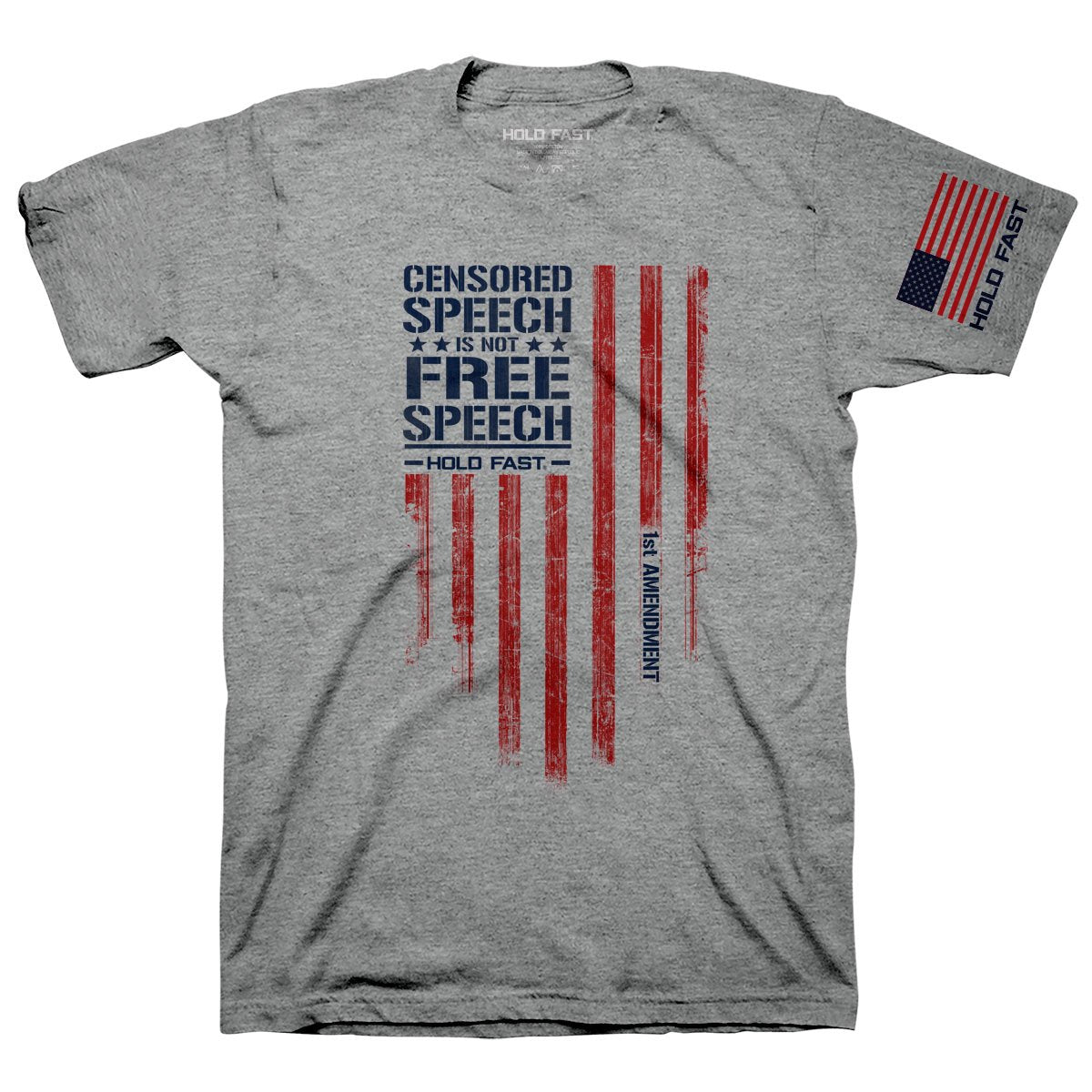 Hold Fast USA Censored Speech Christian - Adult & Kids T-Shirts, Sweatshirts & Hoodies apparel design preview 1