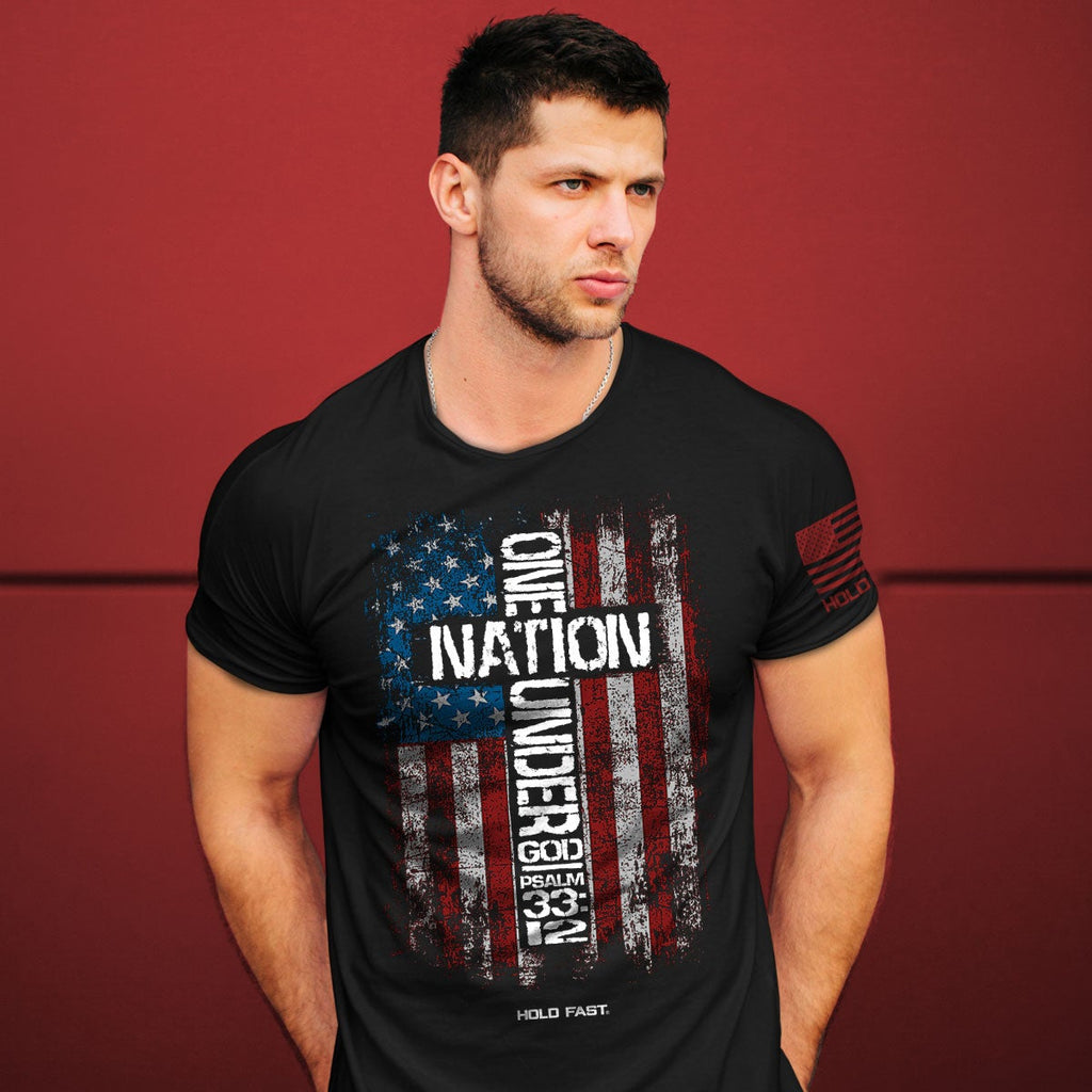 Hold Fast One Nation Flag USA - Adult & Kids T-Shirts, Sweatshirts & Hoodies apparel design preview 2