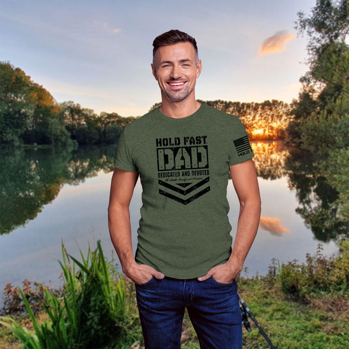 Hold Fast Dad USA - Adult & Kids T-Shirts, Sweatshirts & Hoodies apparel design preview 2