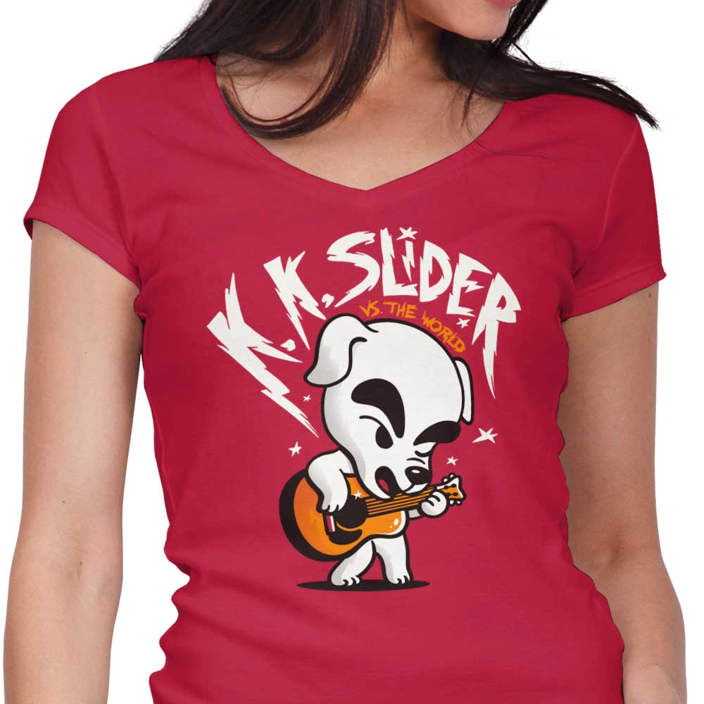 KK vs. The World Women's V-Neck - Adult & Kids T-Shirts, Sweatshirts & Hoodies apparel design preview 1
