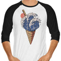Kanagawa Ice Cream 3/4 Sleeve Raglan - Adult & Kids T-Shirts, Sweatshirts & Hoodies apparel design preview 1