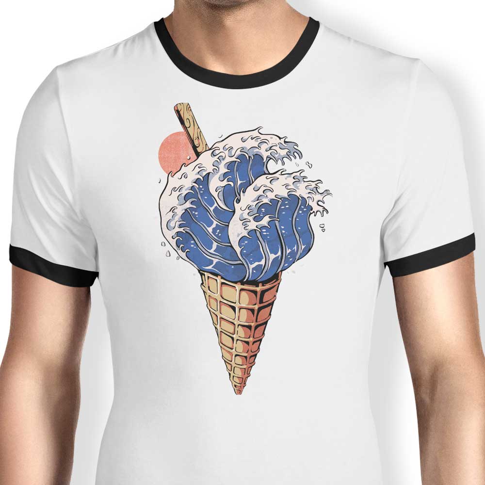 Kanagawa Ice Cream Ringer - Adult & Kids T-Shirts, Sweatshirts & Hoodies apparel design preview 1
