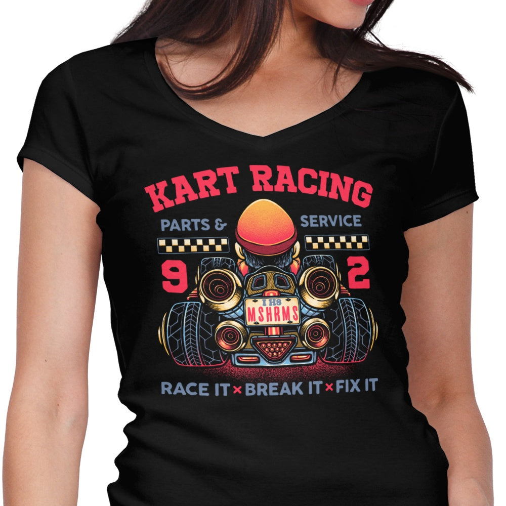 Kart Racing Women's V-Neck - Adult & Kids T-Shirts, Sweatshirts & Hoodies apparel design preview 1