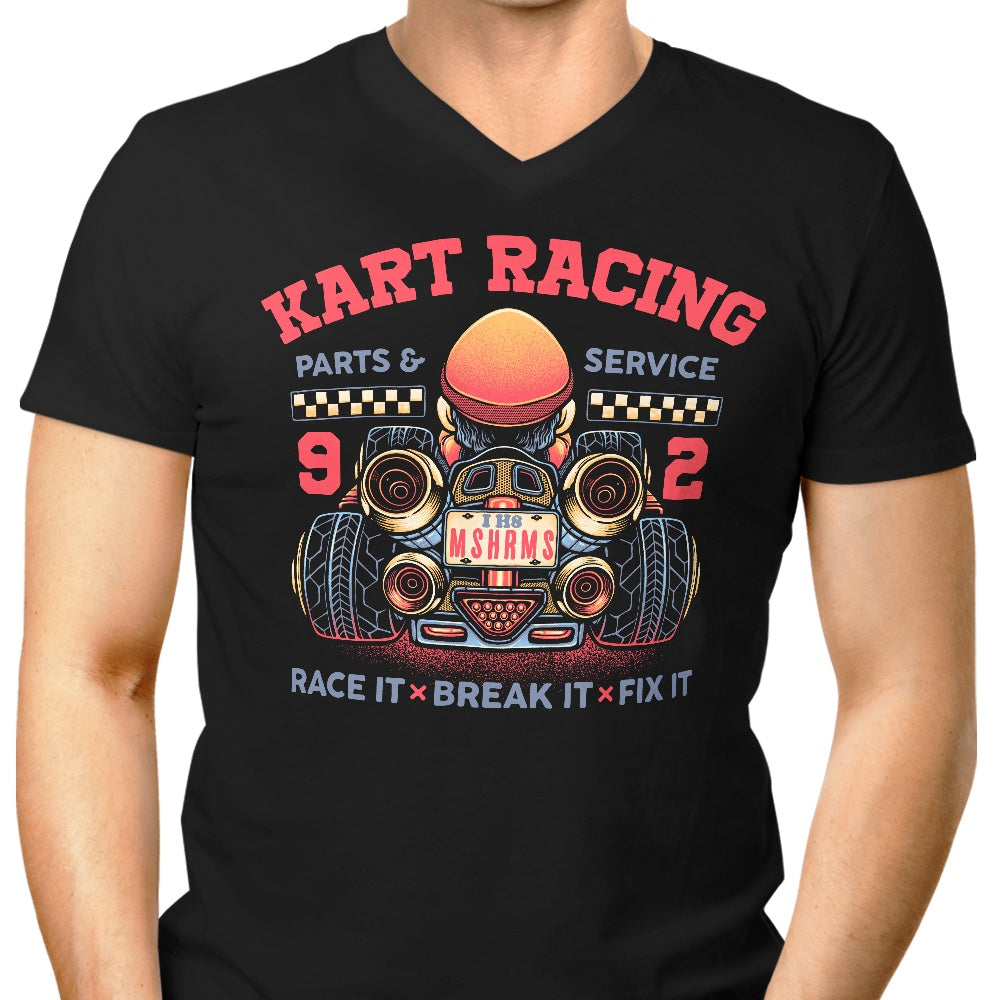 Kart Racing Men's V-Neck - Adult & Kids T-Shirts, Sweatshirts & Hoodies apparel design preview 1