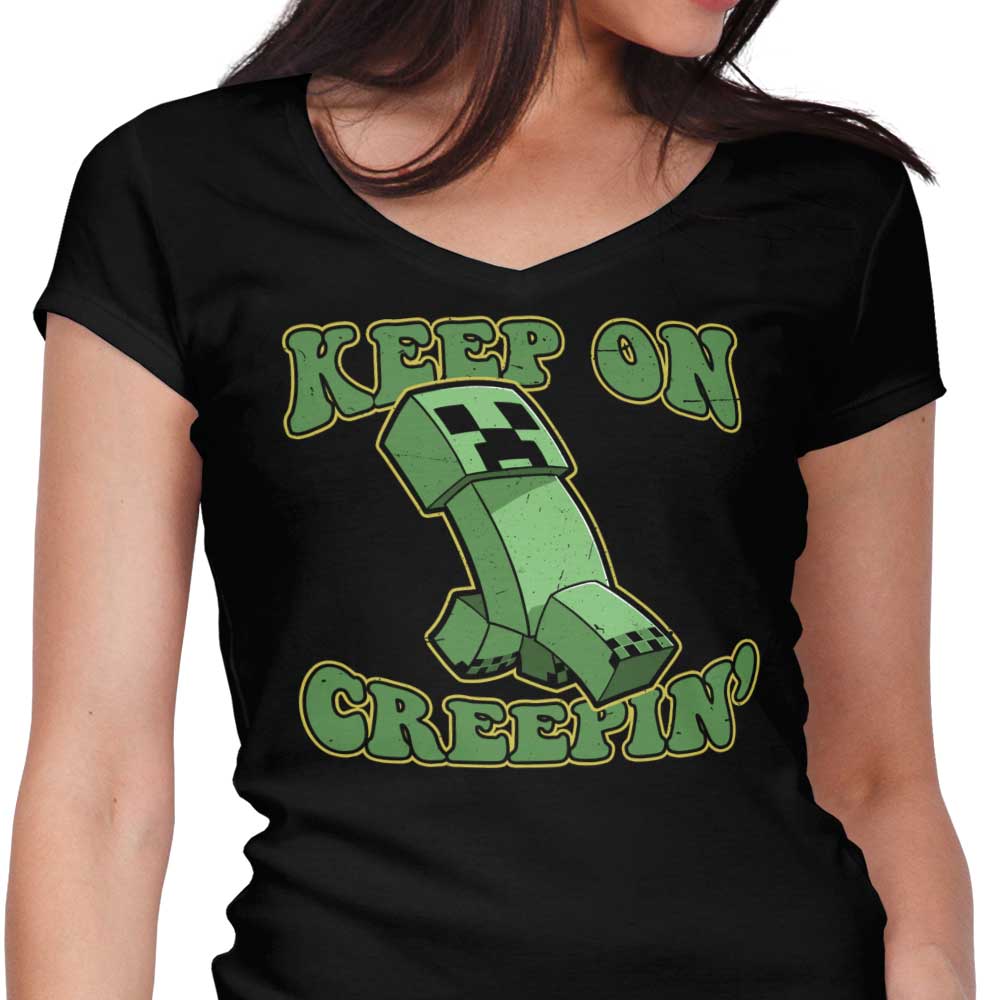 Keep on Creepin' Women's V-Neck - Adult & Kids T-Shirts, Sweatshirts & Hoodies apparel design preview 1