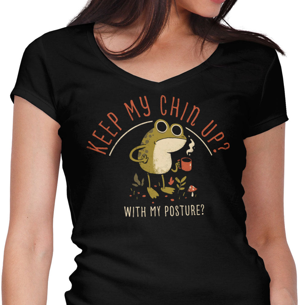 Keep Your Chin Up Women's V-Neck - Adult & Kids T-Shirts, Sweatshirts & Hoodies apparel design preview 1