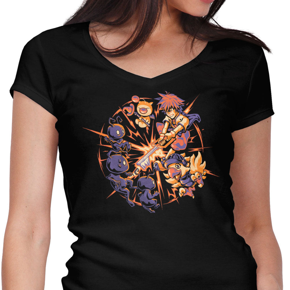 Keyblade Clash Women's V-Neck - Adult & Kids T-Shirts, Sweatshirts & Hoodies apparel design preview 1