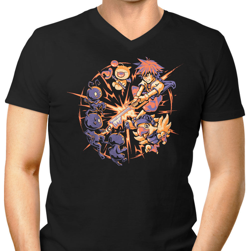 Keyblade Clash Men's V-Neck - Adult & Kids T-Shirts, Sweatshirts & Hoodies apparel design preview 1