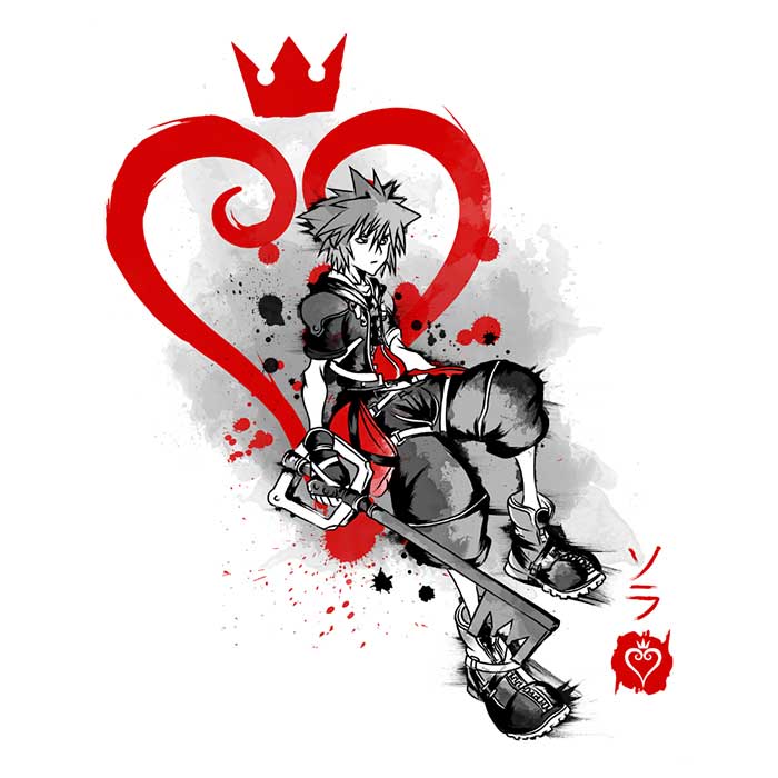 Keyblade Kingdom Sumi-e - Adult & Kids T-Shirts, Sweatshirts & Hoodies apparel design preview 2