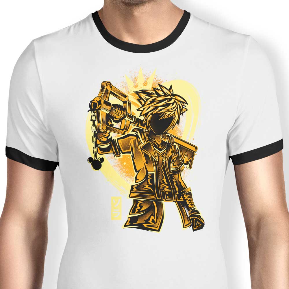 Keyblade Silhouette Ringer - Adult & Kids T-Shirts, Sweatshirts & Hoodies apparel design preview 1