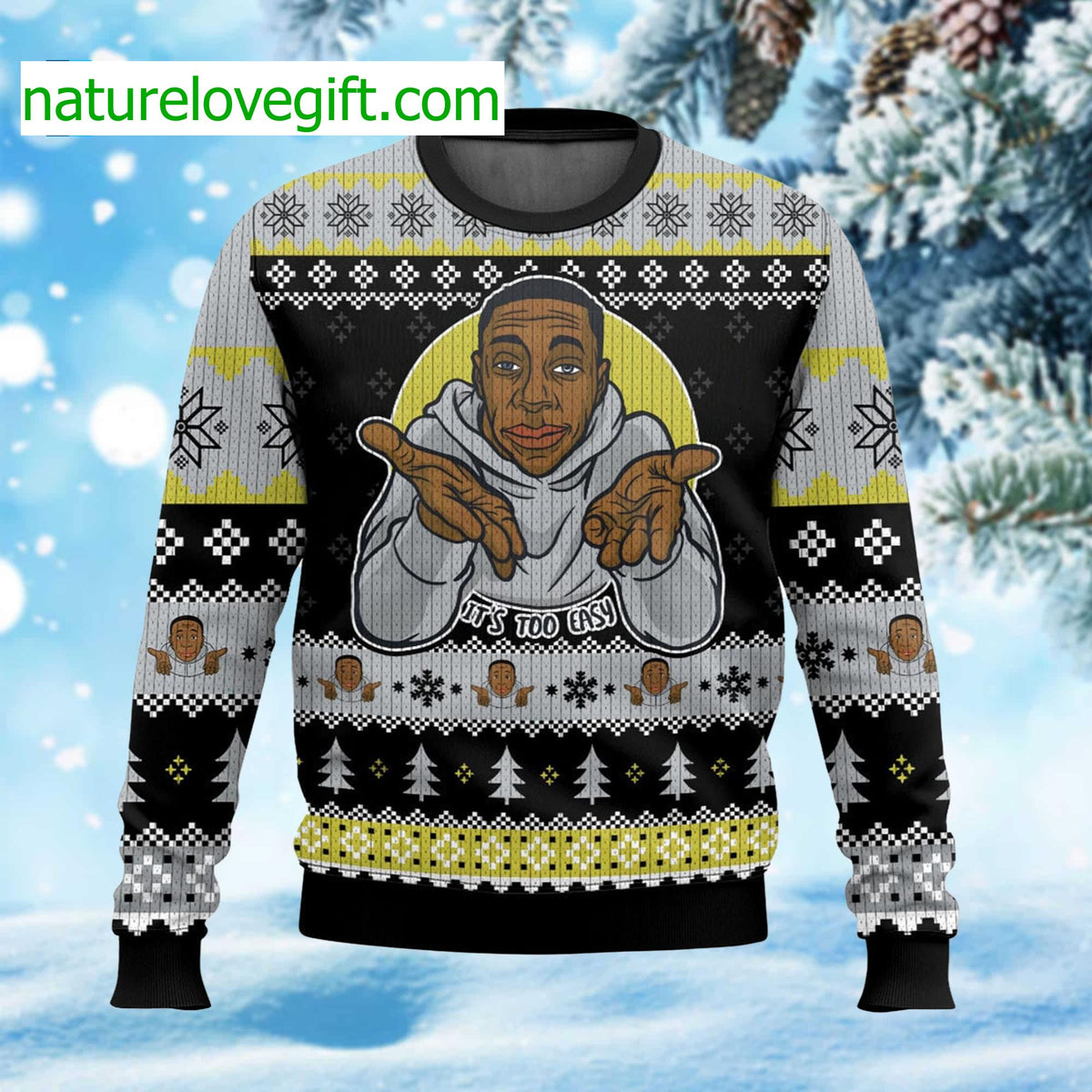 Khaby Lame It’s Too Easy Ugly Christmas Sweater product image