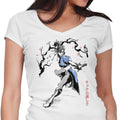 Kicking Beauty Sumi-e Women's V-Neck - Adult & Kids T-Shirts, Sweatshirts & Hoodies apparel design preview 1