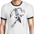 Kicking Beauty Sumi-e Ringer - Adult & Kids T-Shirts, Sweatshirts & Hoodies apparel design preview 1