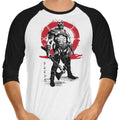 Killer of Gods Sumi-e 3/4 Sleeve Raglan - Adult & Kids T-Shirts, Sweatshirts & Hoodies apparel design preview 1