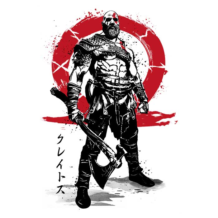 Killer of Gods Sumi-e Men's V-Neck - Adult & Kids T-Shirts, Sweatshirts & Hoodies apparel design preview 2