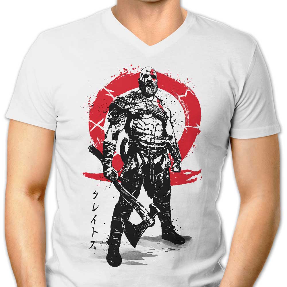 Killer of Gods Sumi-e Men's V-Neck - Adult & Kids T-Shirts, Sweatshirts & Hoodies apparel design preview 1