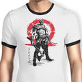 Killer of Gods Sumi-e Ringer - Adult & Kids T-Shirts, Sweatshirts & Hoodies apparel design preview 1