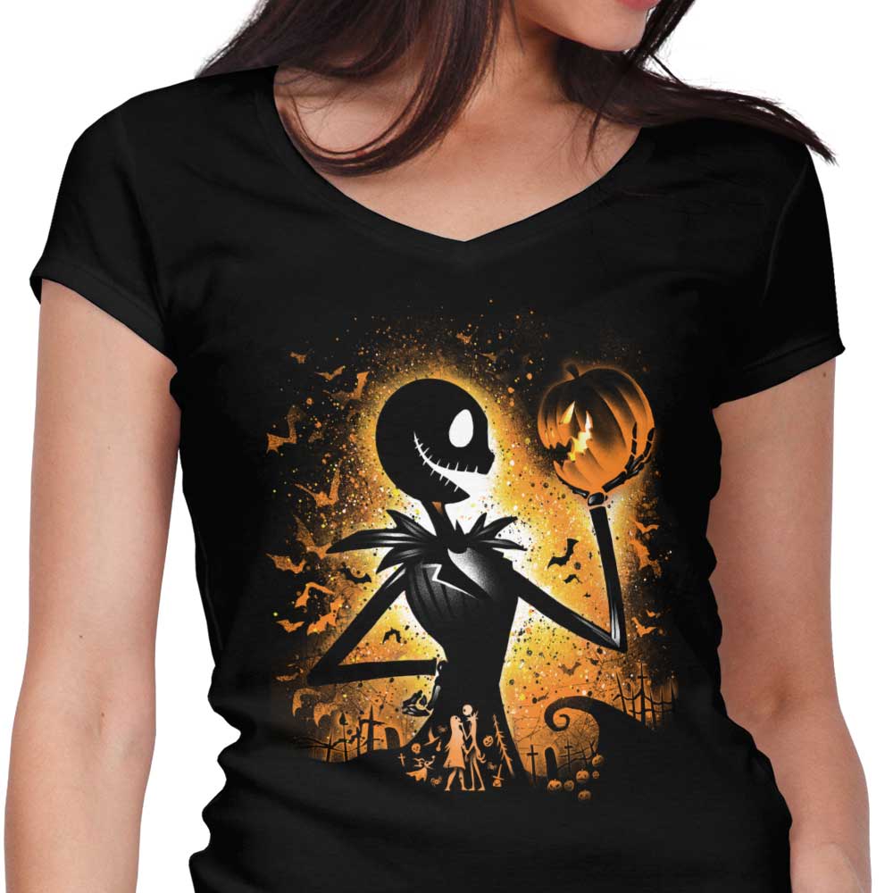 King of Halloween Women's V-Neck - Adult & Kids T-Shirts, Sweatshirts & Hoodies apparel design preview 1