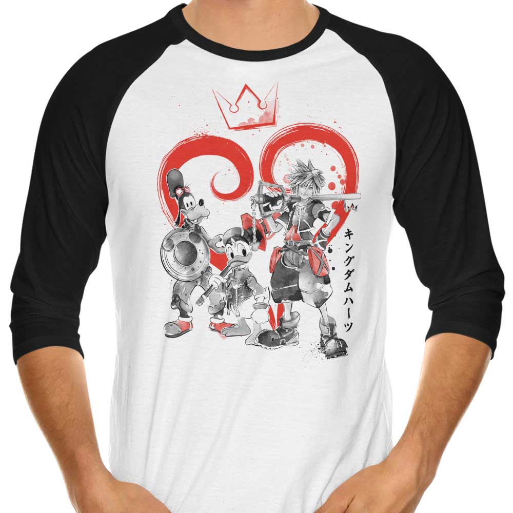 Kingdom Sumi-e 3/4 Sleeve Raglan - Adult & Kids T-Shirts, Sweatshirts & Hoodies apparel design preview 1