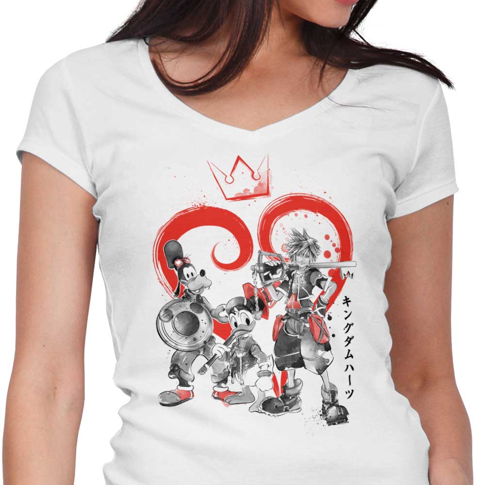 Kingdom Sumi-e Women's V-Neck - Adult & Kids T-Shirts, Sweatshirts & Hoodies apparel design preview 1