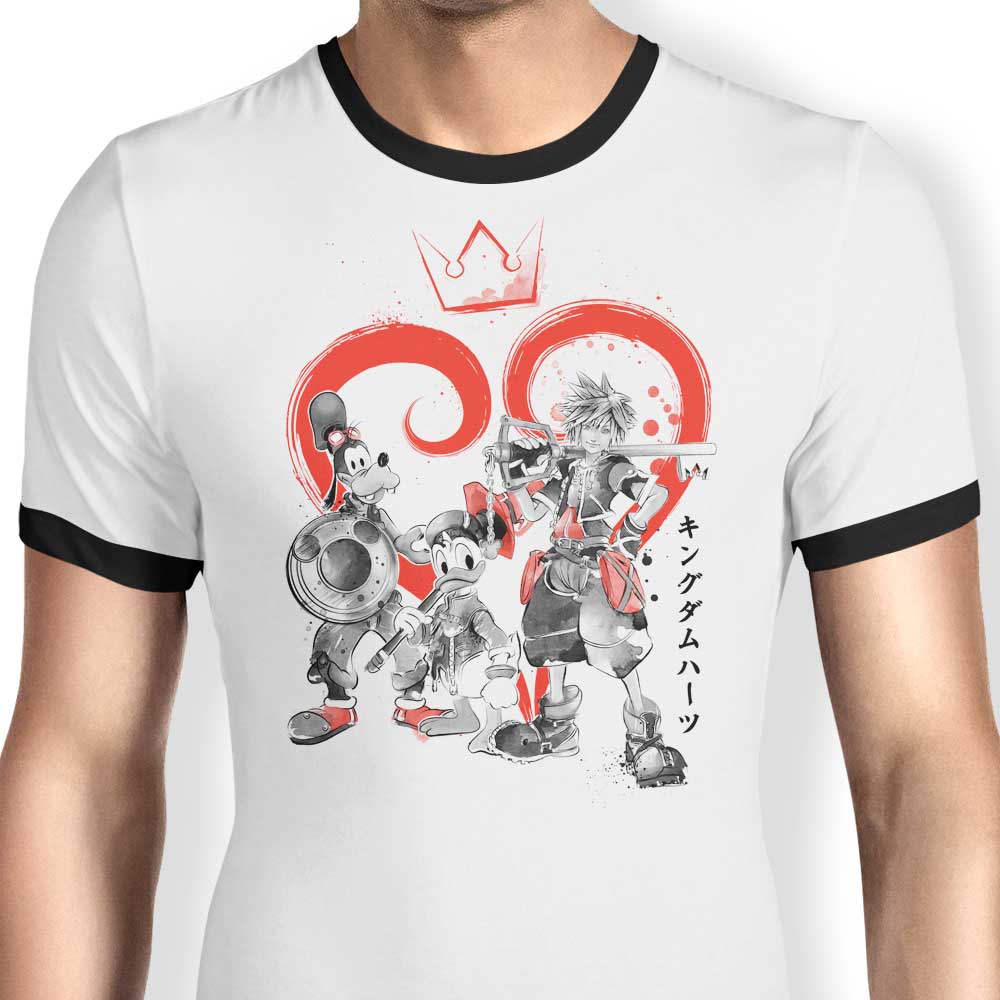 Kingdom Sumi-e Ringer - Adult & Kids T-Shirts, Sweatshirts & Hoodies apparel design preview 1