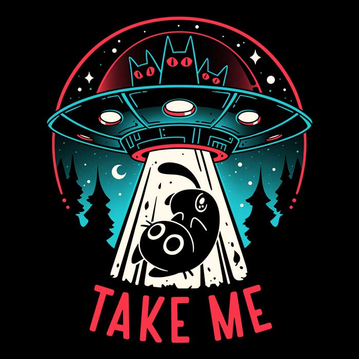 Kitty Alien Encounter Men's Apparel - Adult & Kids T-Shirts, Sweatshirts & Hoodies apparel design preview 2