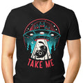 Kitty Alien Encounter Men's V-Neck - Adult & Kids T-Shirts, Sweatshirts & Hoodies apparel design preview 1