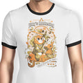 Kitty's Awakening Ringer - Adult & Kids T-Shirts, Sweatshirts & Hoodies apparel design preview 1