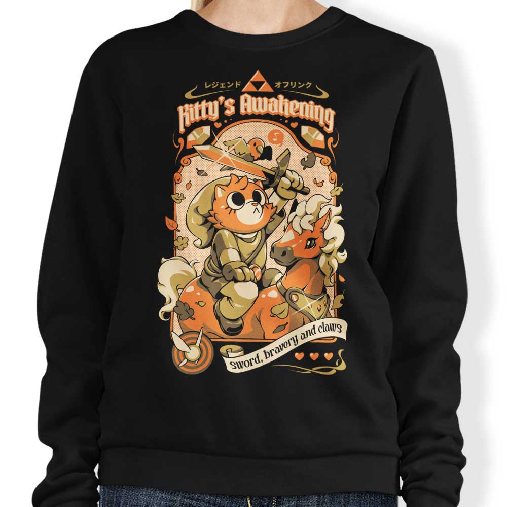 Kitty's Awakening - Adult & Kids T-Shirts, Sweatshirts & Hoodies apparel design preview 1