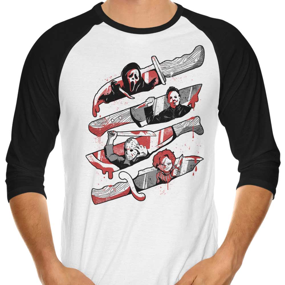 Knife Killers 3/4 Sleeve Raglan - Adult & Kids T-Shirts, Sweatshirts & Hoodies apparel design preview 1