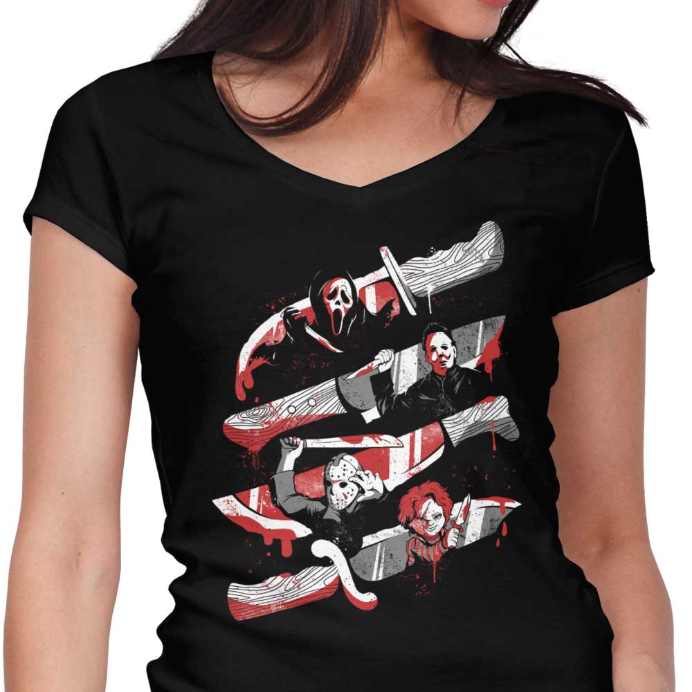 Knife Killers Women's V-Neck - Adult & Kids T-Shirts, Sweatshirts & Hoodies apparel design preview 1
