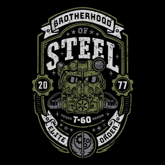 Knight of Steel T60 Coasters - Adult & Kids T-Shirts, Sweatshirts & Hoodies apparel design preview 1