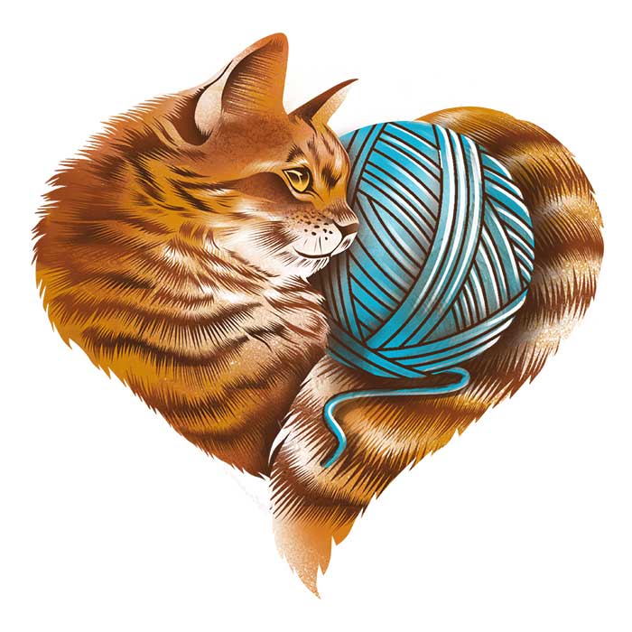 Knitting Kitten Love Ringer - Adult & Kids T-Shirts, Sweatshirts & Hoodies apparel design preview 2