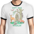 Know Your Wildlife Ringer - Adult & Kids T-Shirts, Sweatshirts & Hoodies apparel design preview 1