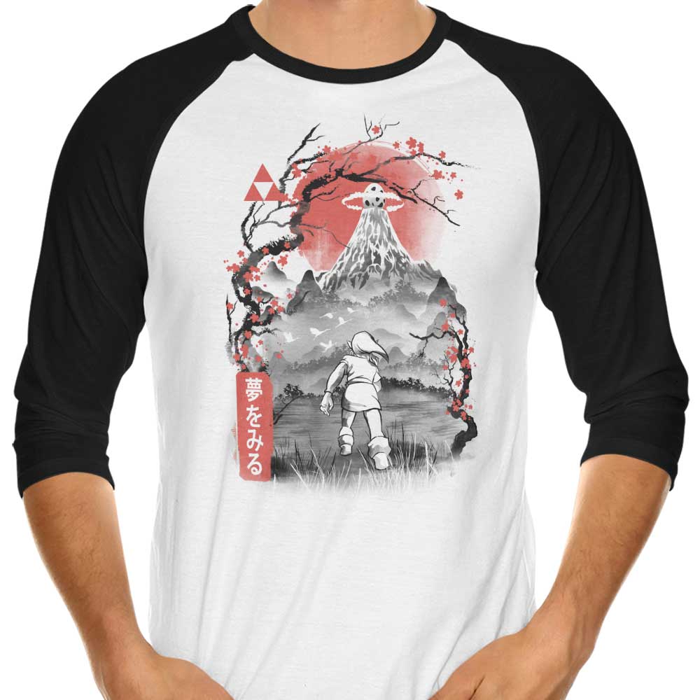 Koholint Sumi-e 3/4 Sleeve Raglan - Adult & Kids T-Shirts, Sweatshirts & Hoodies apparel design preview 1
