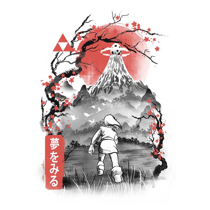Koholint Sumi-e Men's Apparel - Adult & Kids T-Shirts, Sweatshirts & Hoodies apparel design preview 2
