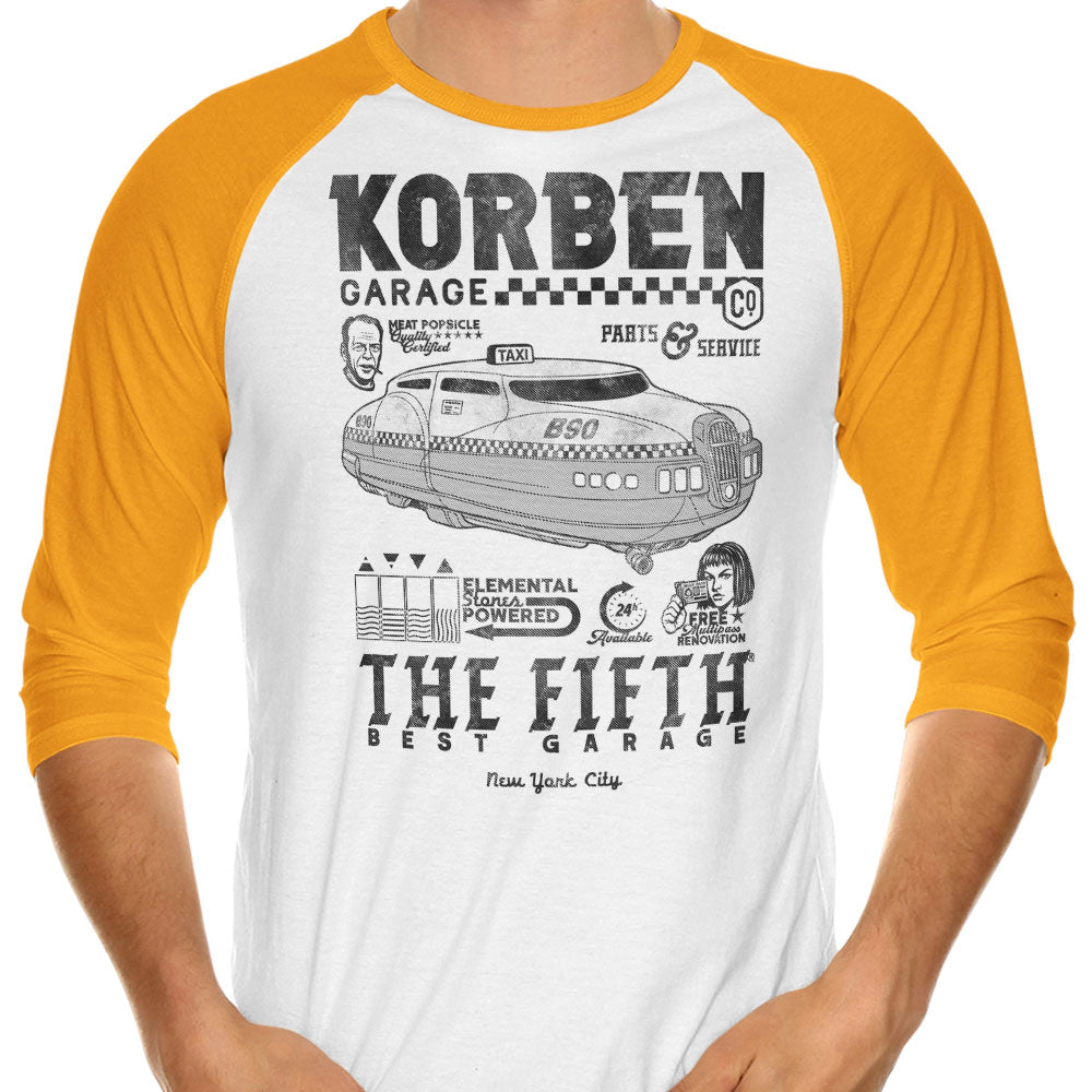 Korben Garage 3/4 Sleeve Raglan - Adult & Kids T-Shirts, Sweatshirts & Hoodies apparel design preview 1