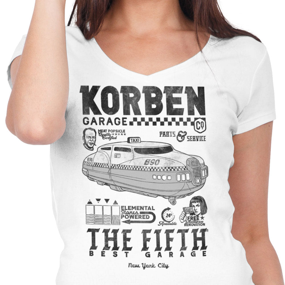 Korben Garage Women's V-Neck - Adult & Kids T-Shirts, Sweatshirts & Hoodies apparel design preview 2