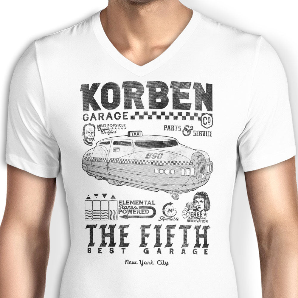 Korben Garage Men's V-Neck - Adult & Kids T-Shirts, Sweatshirts & Hoodies apparel design preview 2