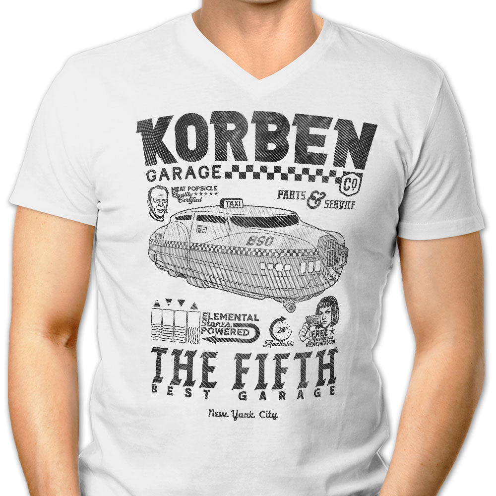 Korben Garage Men's V-Neck - Adult & Kids T-Shirts, Sweatshirts & Hoodies apparel design preview 1