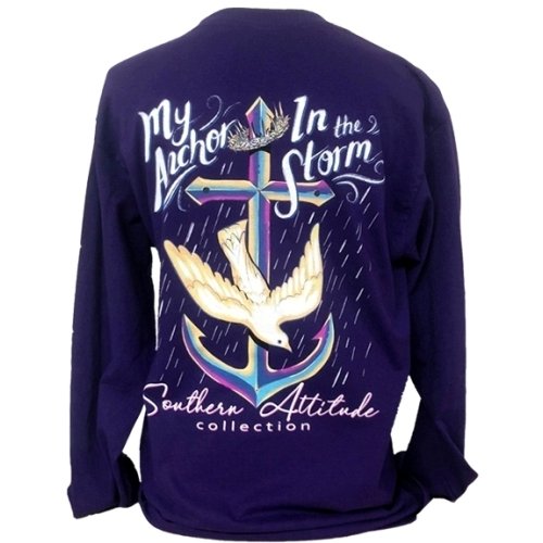 Southern Attitude Preppy Anchor In The Storm Purple - Adult & Kids T-Shirts, Sweatshirts & Hoodies apparel design preview 2