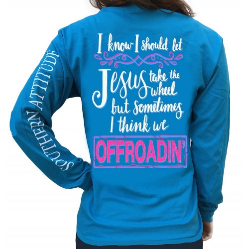 SALE Southern Attitude Preppy Jesus Take The Wheel - Adult & Kids T-Shirts, Sweatshirts & Hoodies apparel design preview 1