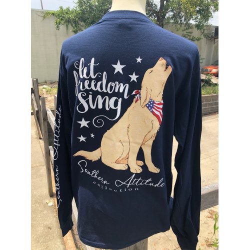 Southern Attitude Preppy Freedom Sing USA Dog - Adult & Kids T-Shirts, Sweatshirts & Hoodies apparel design preview 2